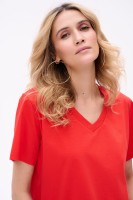 T-shirt Damski Mango Plus Size Czerwony
