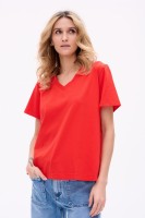 T-shirt Damski Mango Plus Size Czerwony
