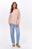 Sweter Damski Winter Roses Warm Beige