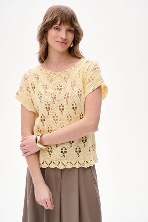 Bluzka Damska Floris Milky Yellow
