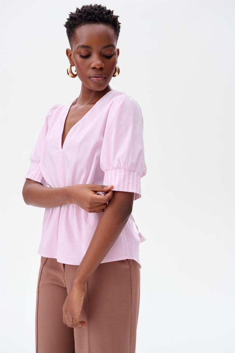 Bluzka Damska Alie Tiny Stripes Powder Pink