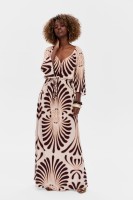 Sukienka Frida Ecru / Brown