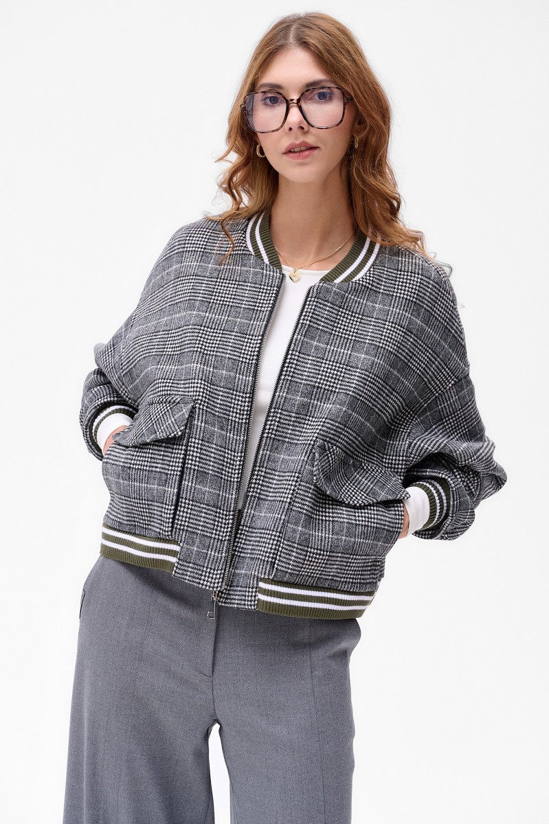 Kurtka Damska Emily Black / Off White Check