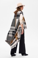 Ponczo Damskie AW24 #1 2 Krata Camel