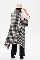 Ponczo Damskie AW24 #1 2 Krata Camel