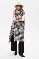 Ponczo Damskie AW24 #1 2 Krata Camel
