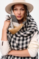 Ponczo Damskie AW24 #1 2 Krata Camel
