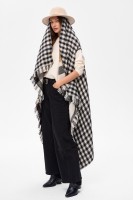 Ponczo Damskie AW24 #1 2 Krata Camel