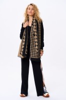 Szal Damski AW24 #2 BS Pepitka Czarny / C. Beż