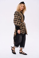Szal Damski AW24 #2 BS Pepitka Czarny / C. Beż