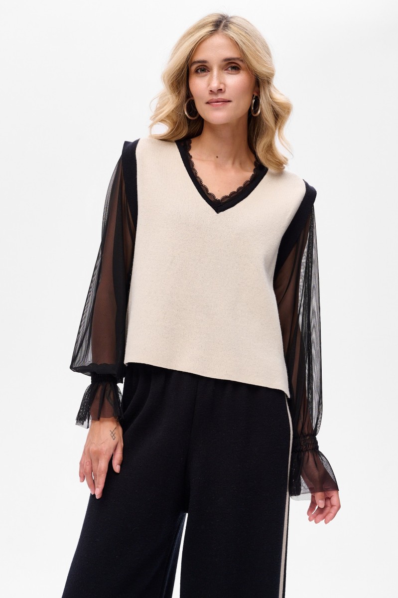 Kamizelka Damska Crazy Beige / Black