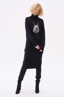 Sweter Damski Lyly Czarny / Jeleń