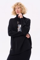 Sweter Damski Lyly Czarny / Jeleń