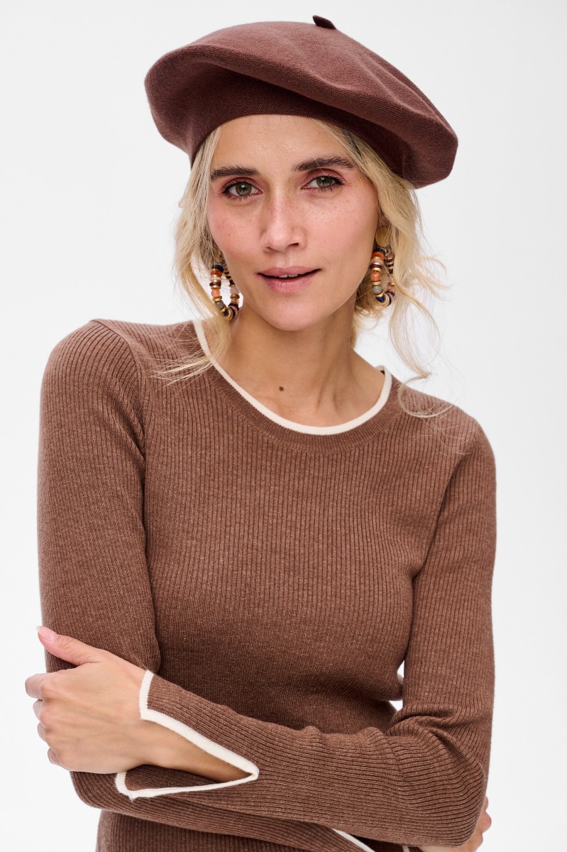 Beret Damski MZ 7607 Brown / 207