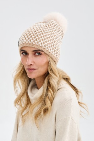 Czapka Damska Zahra Warm Beige / Ecru
