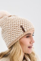 Czapka Damska Zahra Warm Beige / Ecru