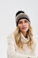 Czapka Damska Zahra Black / Warm Beige