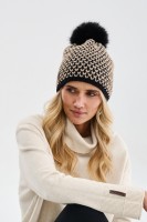 Czapka Damska Zahra Black / Warm Beige