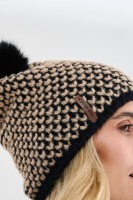 Czapka Damska Zahra Black / Warm Beige