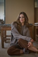 Sweter Damski Ramka BS Czekolada Melanż