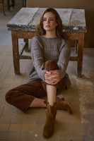Sweter Damski Ramka BS Czekolada Melanż