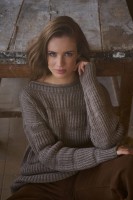 Sweter Damski Ramka BS Czekolada Melanż