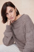 Sweter Damski Ramka BS Czekolada Melanż