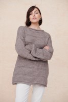 Sweter Damski Ramka BS Czekolada Melanż
