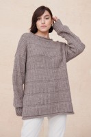 Sweter Damski Ramka BS Czekolada Melanż