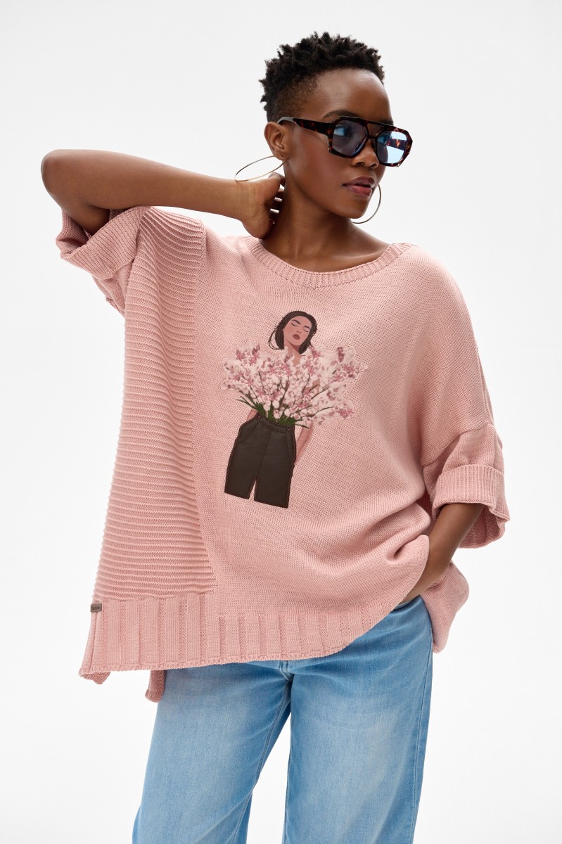 Sweter Damski Blooming Antique pink