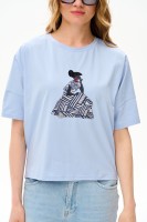 Bluzka Damska Czarli Light Blue