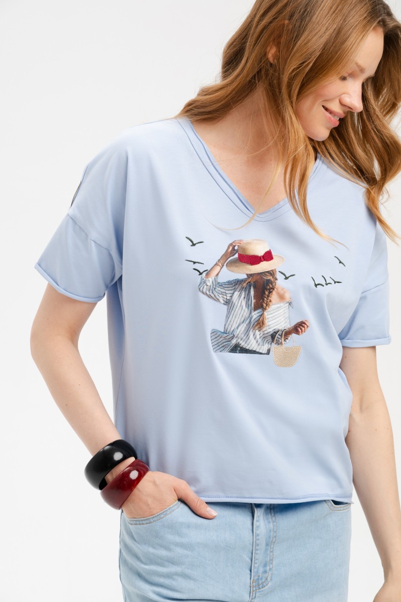 Bluzka Damska Belisiti Light Blue