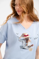 Bluzka Damska Belisiti Light Blue