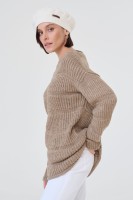 Sweter Damski Ramka BS Beż Melanż