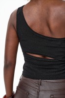 Top Damski Leslie Czarny Lurex