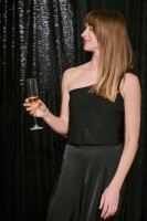 Top Damski Leslie Czarny Lurex