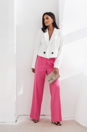 Spodnie damskie wide leg Róża candy różowe