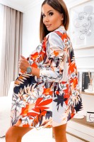 Marynarka Rosa dwurzędowa oversize tropikalny print pomarańcz
