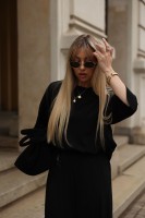 Komplet damski  Ella czarny zestaw z bluzką i spodniami