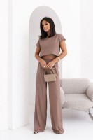 Elegancki dwuczęściowy komplet Olga bluzka + spodnie fango