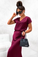 Bluzka damska satynowa basic Anett bordowa