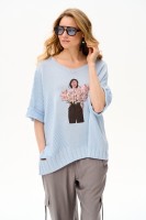 Sweter Damski Blooming Light Blue