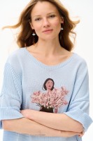 Sweter Damski Blooming Light Blue