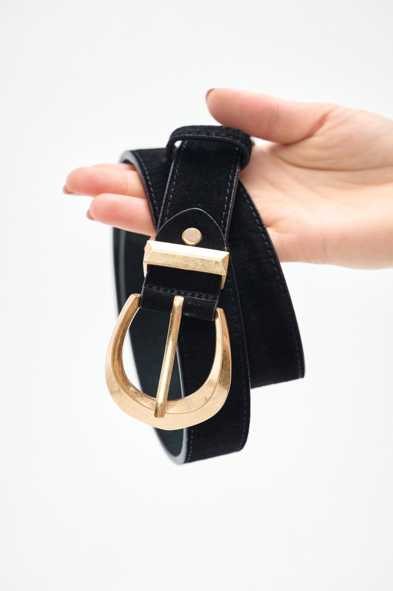 Pasek Damski LD2055 Skóra Nat. Black