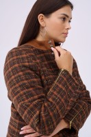 Płaszcz Damski Bordado Plus Size Ruda Krata