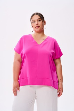 Bluzka Damska Cygaro Plus Size Fuksja