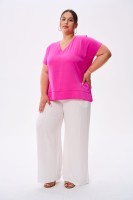 Bluzka Damska Cygaro Plus Size Fuksja