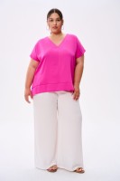 Bluzka Damska Cygaro Plus Size Fuksja