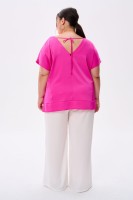 Bluzka Damska Cygaro Plus Size Fuksja