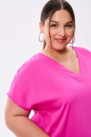 Bluzka Damska Cygaro Plus Size Fuksja